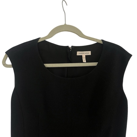 REBECCA TAYLOR Stacy Fit-&-Flare Flounce Black Dress. size 6 women’s work or fun - Picture 6 of 11